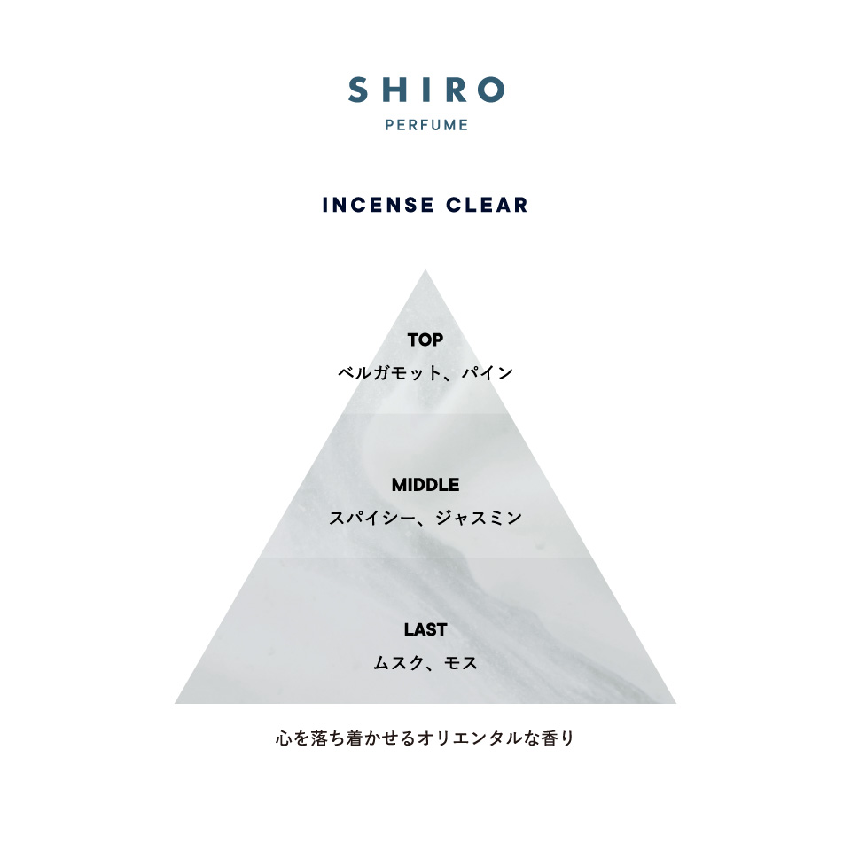 INCENSE CLEAR オードパルファン（箱あり） | SHIROオフィシャルサイト