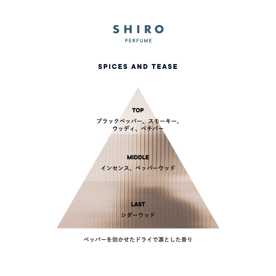 SHIRO PERFUME SPICES AND TEASE | SHIROオフィシャルサイト